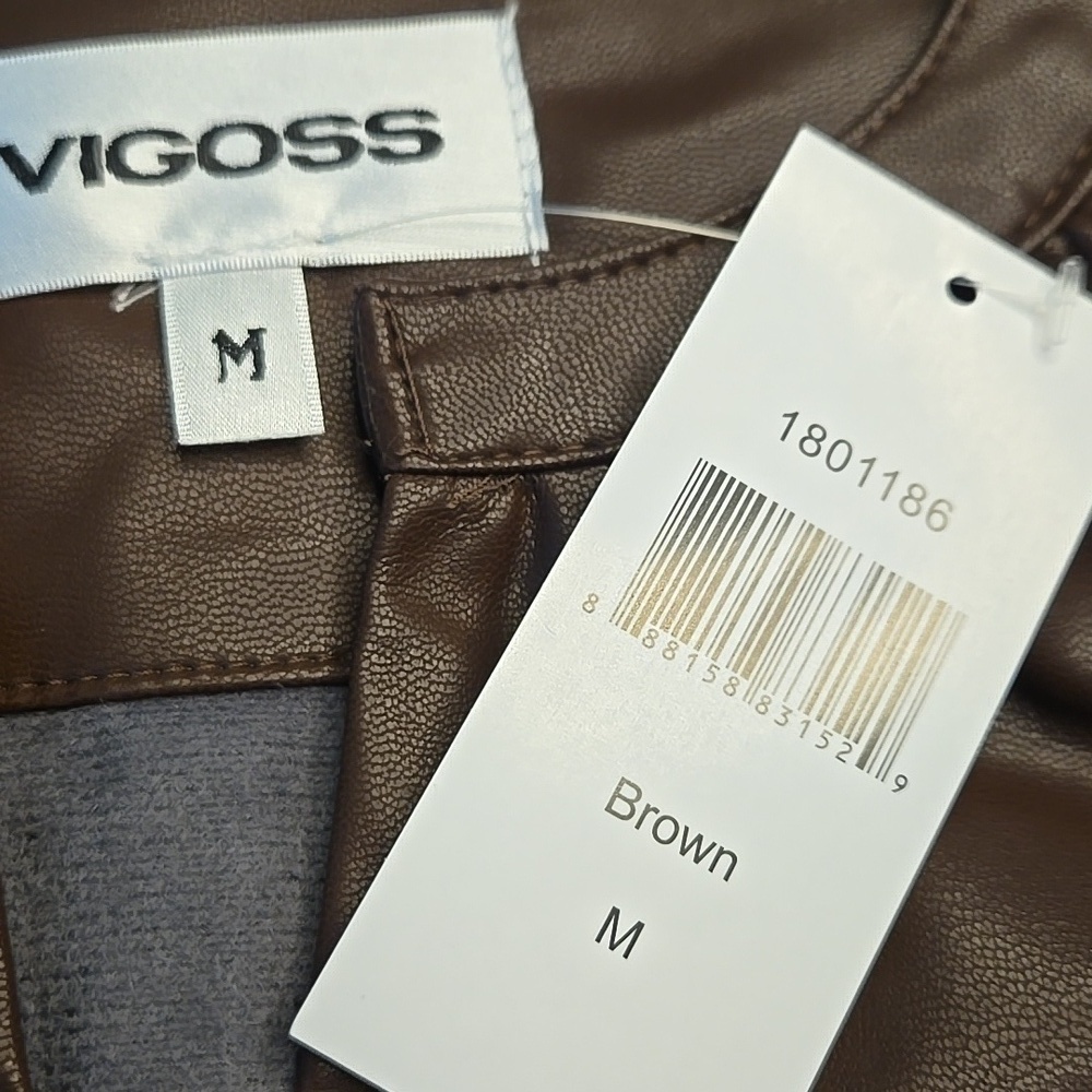 Vigoss Brown Faux Leather Dress - Picture 2 of 4